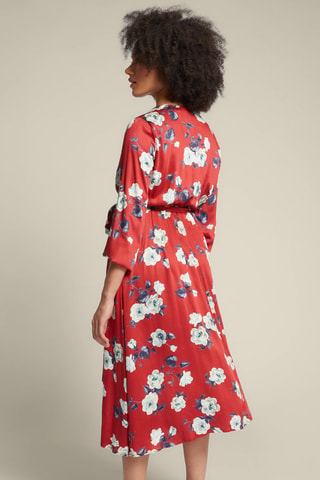 Vestido midi - Blanco y rojo