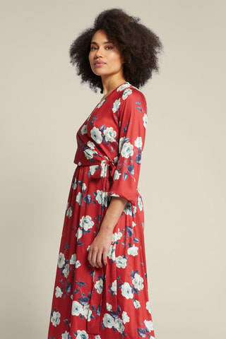 Vestido midi - Blanco y rojo