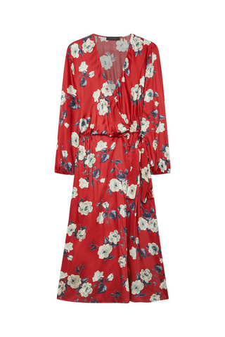 Vestido midi - Blanco y rojo