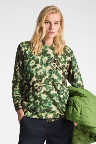 Jersey de lana y pelo de yak - Negro y verde