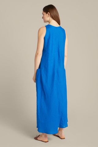 Vestido largo de lino - Azul