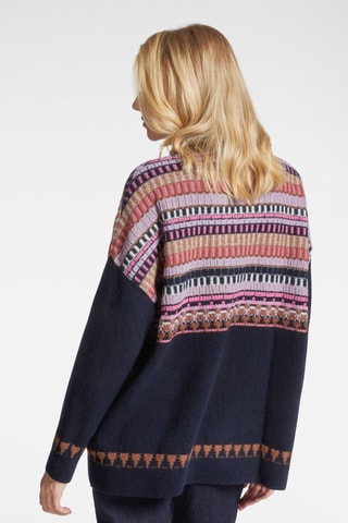 Jersey de lana y pelo de yak - Azul, naranja y rosa
