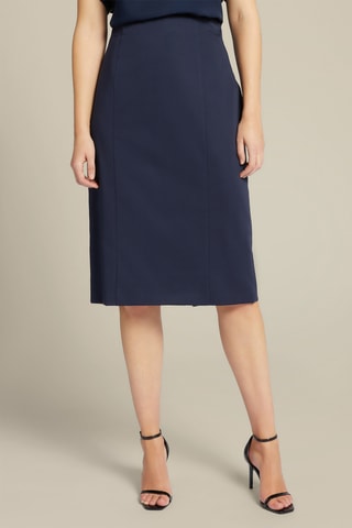 Falda recta de talle alto - Azul
