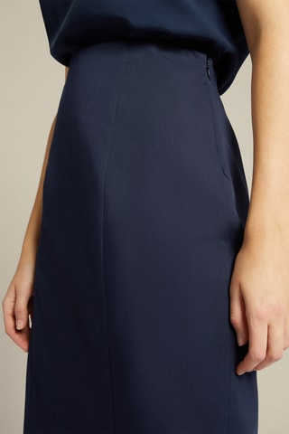 Falda recta de talle alto - Azul