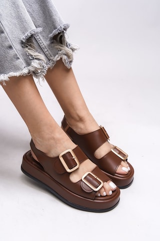 Platform Sandalen - Beige en bruin