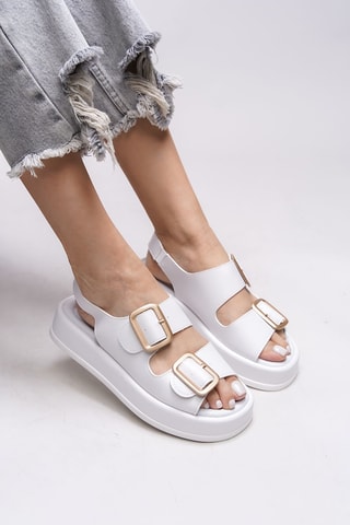 Platform Sandalen - Wit en nude