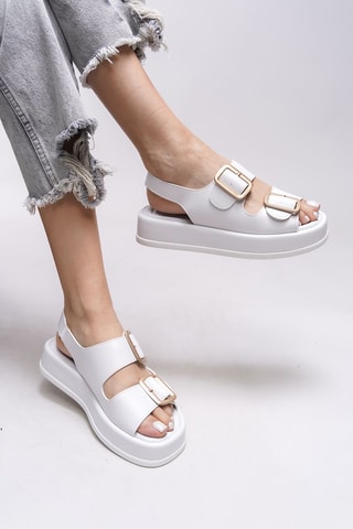 Platform Sandalen - Wit en nude