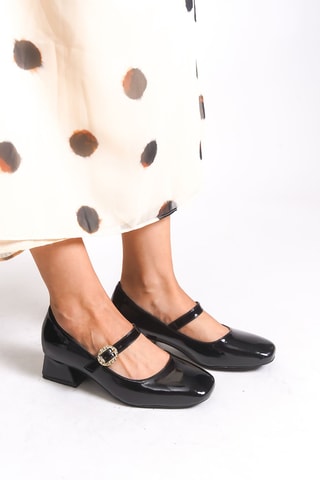 Babies à talons vernies - Noir