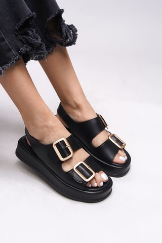 Platform Sandalen - Beige en zwart