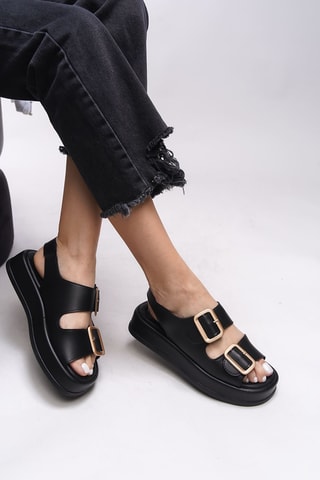 Platform Sandalen - Beige en zwart