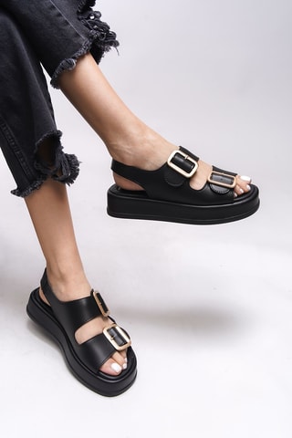 Platform Sandalen - Beige en zwart