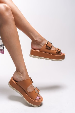 Mules plateformes - Beige et nude