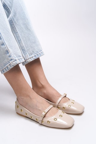 Babies vernies - Beige et doré