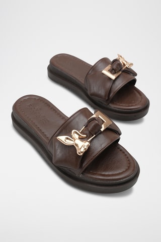 Mules plateforme - Marron