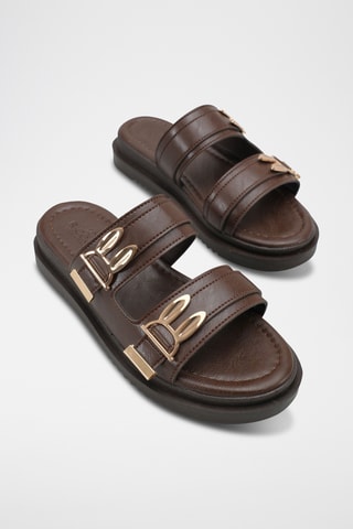 Mules plateforme - Marron