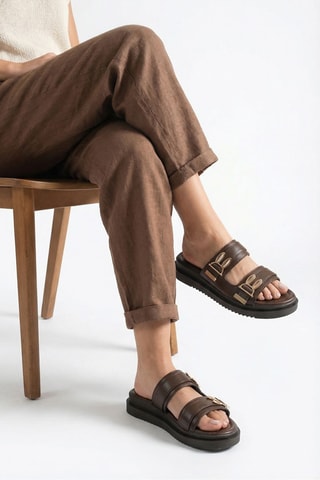 Mules plateforme - Marron