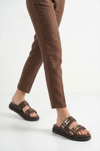 Mules plateforme - Marron