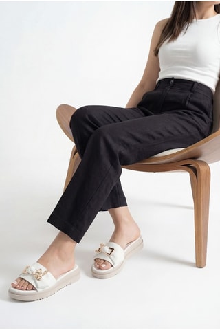 Mules plateformes - Blanc
