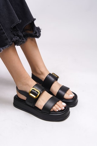 Platform Sandalen - Beige en zwart