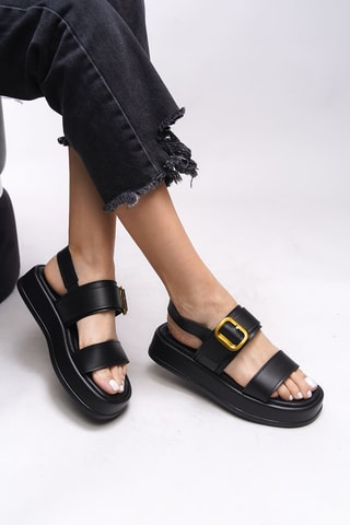 Platform Sandalen - Beige en zwart