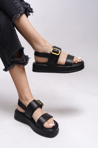 Platform Sandalen - Beige en zwart