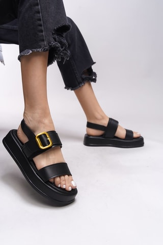 Platform Sandalen - Beige en zwart
