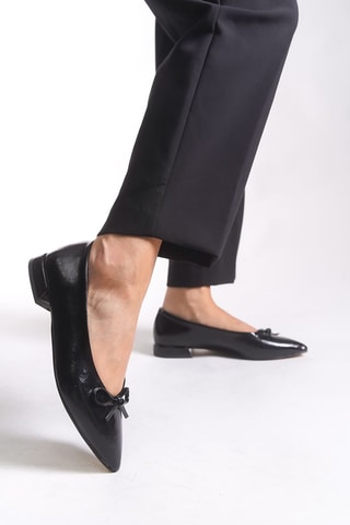 Ballerines vernies à talons - Noir