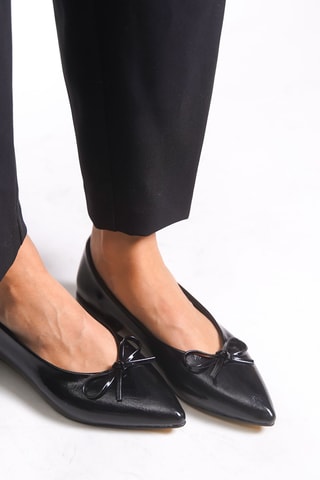Ballerines vernies à talons - Noir