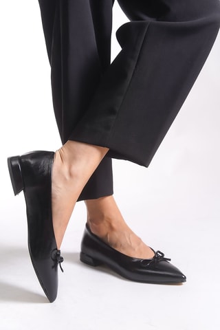 Ballerines vernies à talons - Noir