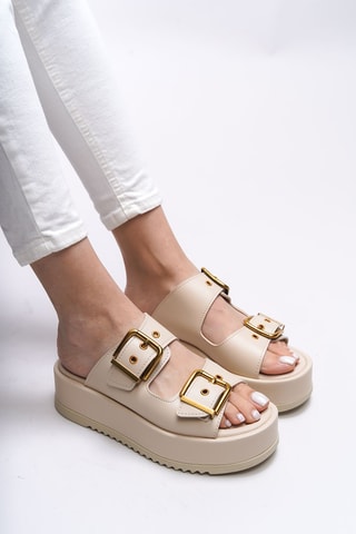 Mules plateformes - Beige