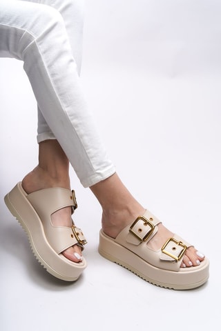 Mules plateformes - Beige