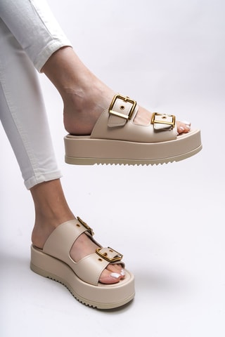 Mules plateformes - Beige
