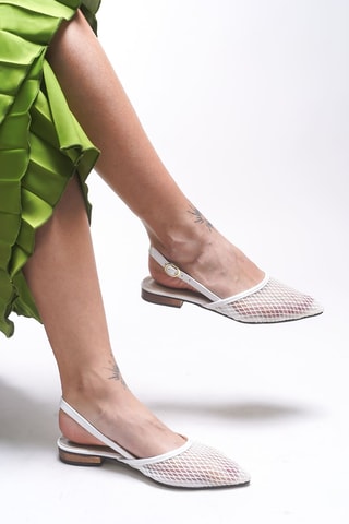 Ballerines à talons - Blanc