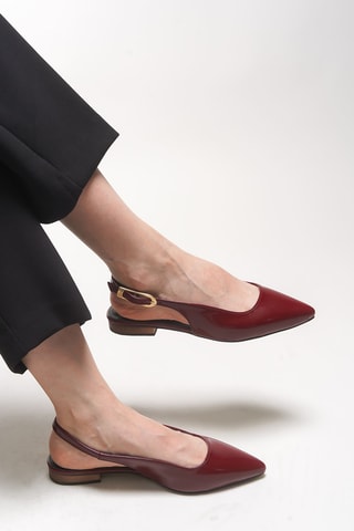 Ballerines à talons vernies - Bordeaux