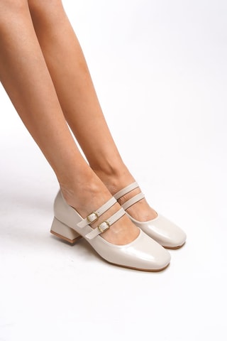 Babies à talons vernies - Beige