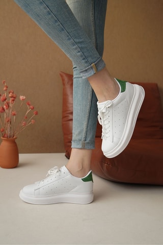 Baskets plateformes - Blanc et vert