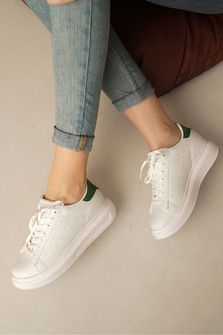 Baskets plateformes - Blanc et vert