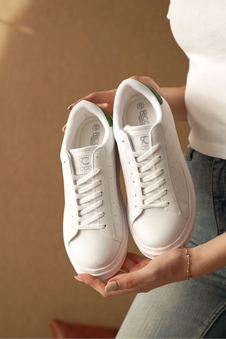 Baskets plateformes - Blanc et vert