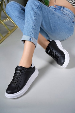 Baskets plateformes - Noir et blanc