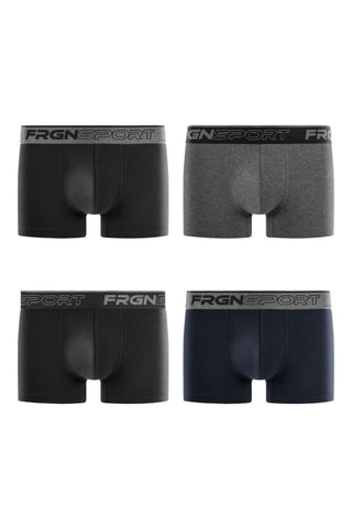 4 boxers Dynamic Jim - Zwart en Grijs