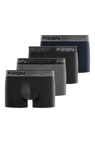 4 boxers Dynamic Jim - Zwart en Grijs