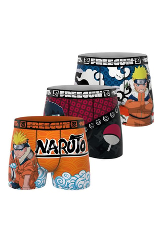3 boxers Naruto Shippuden - Orange et rouge
