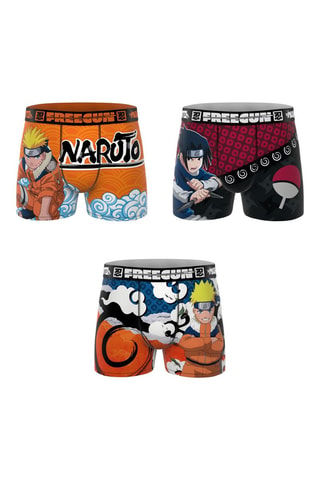 3 boxers Naruto Shippuden - Orange et rouge