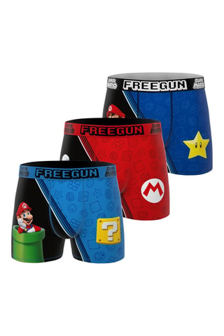 3 boxers Super Mario - Bleu