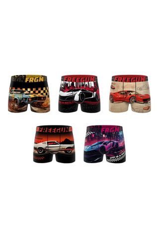 5 boxers Cars Racing - Rouge et noir