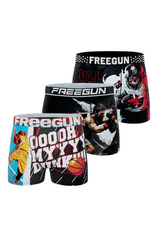 3 Boxers US Sports - Zwart en Rood