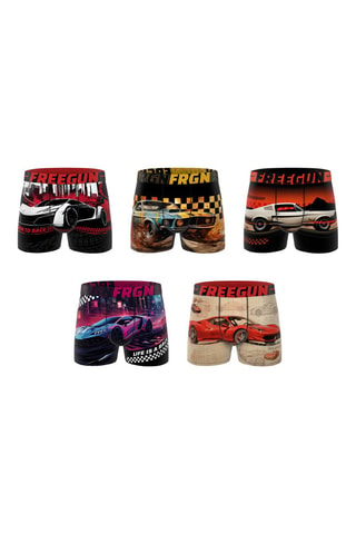 5 boxers Cars Racing - Rood en Paars