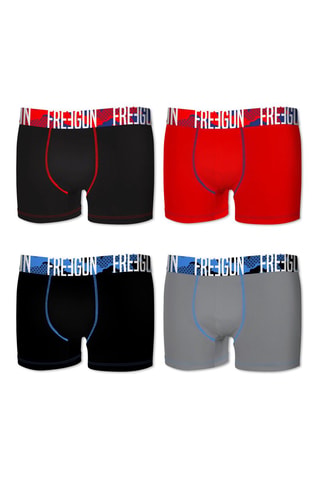 4 Boxers- Zwart, grijs en rood