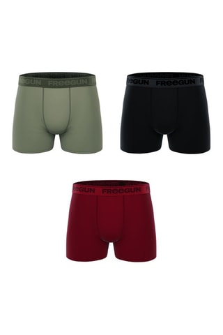 3 Boxers Signature Pablo Bordeauxrood en Zwart 