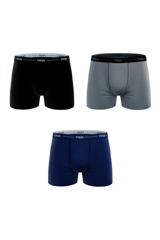 3 Boxers - Zwart, Grijs en Marineblauw